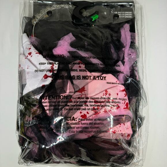 Spirit Halloween Zombie Prom Queen Girls Costume Large 10-12 Set Different Tiara - Picture 5 of 5